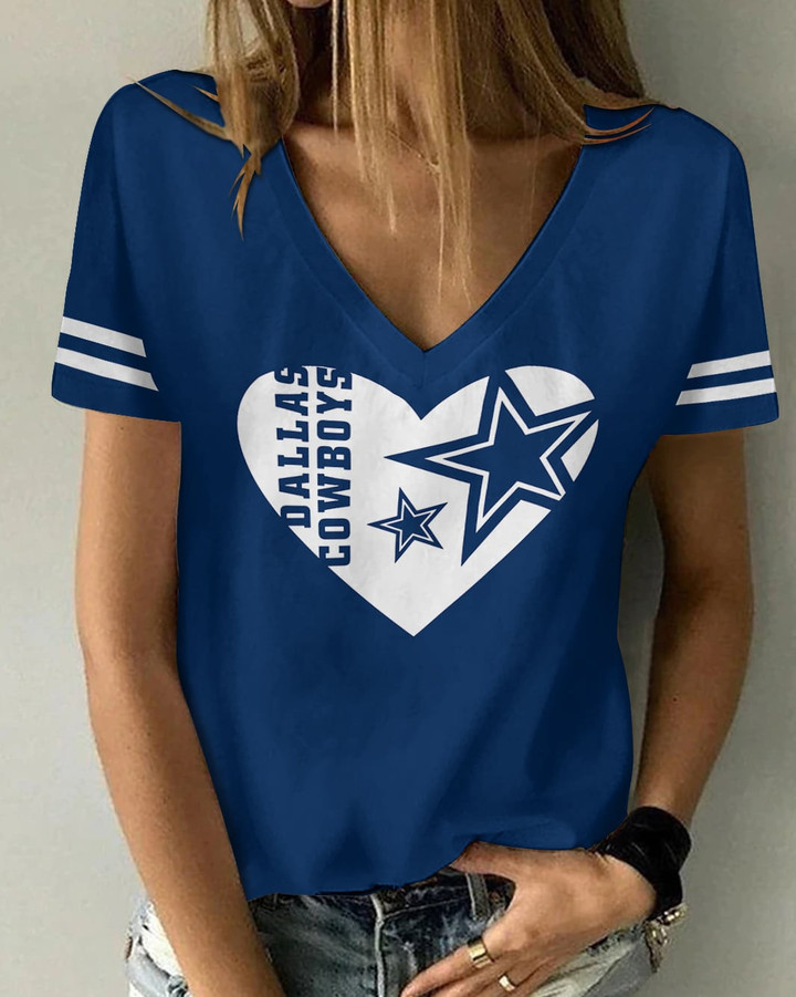 Dallas Cowboys V-neck Women T-shirt BG928