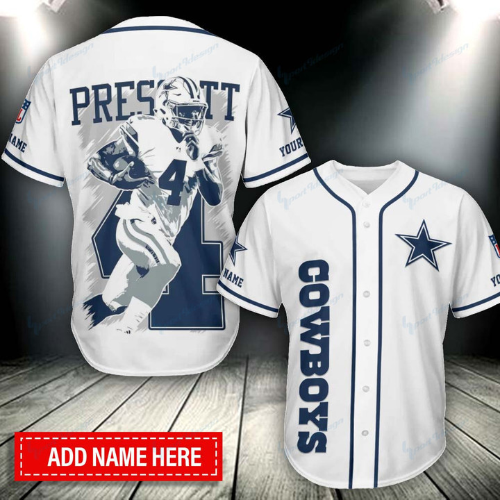 Dallas Cowboys Personalized Baseball Jersey BG277