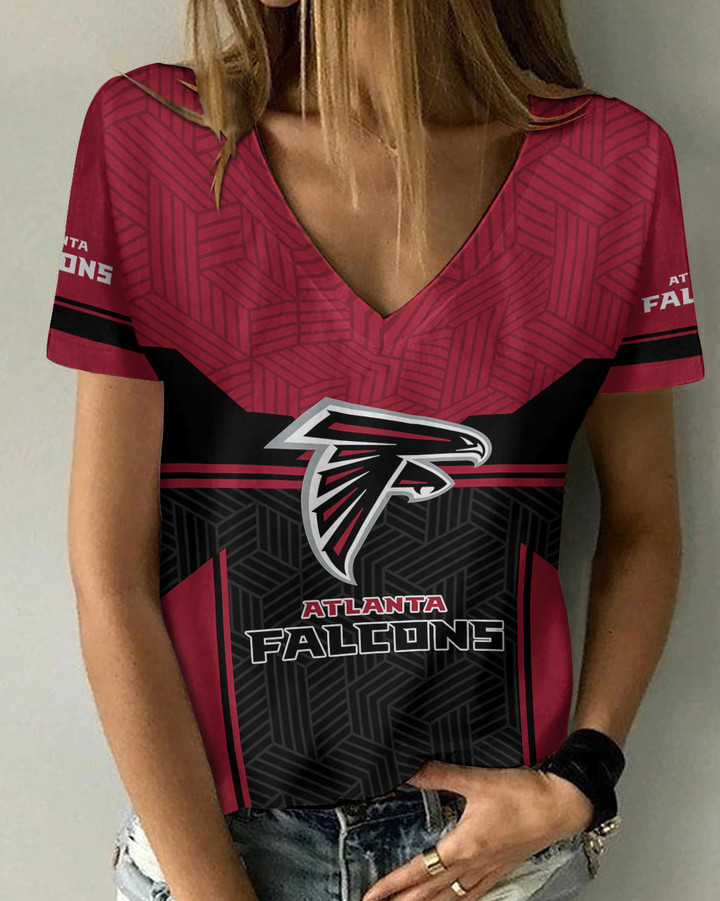 Atlanta Falcons Summer V-neck Women T-shirt BG320