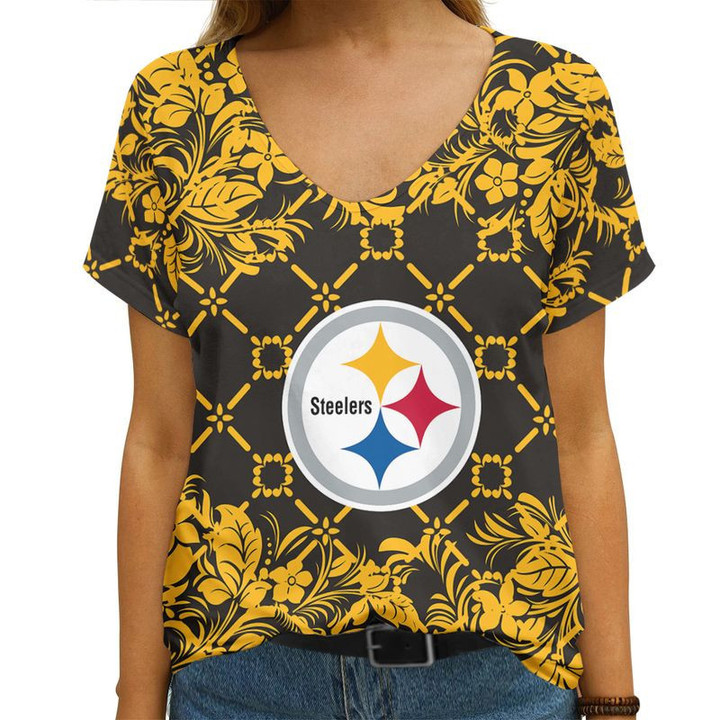 Pittsburgh Steelers V-neck Women T-shirt