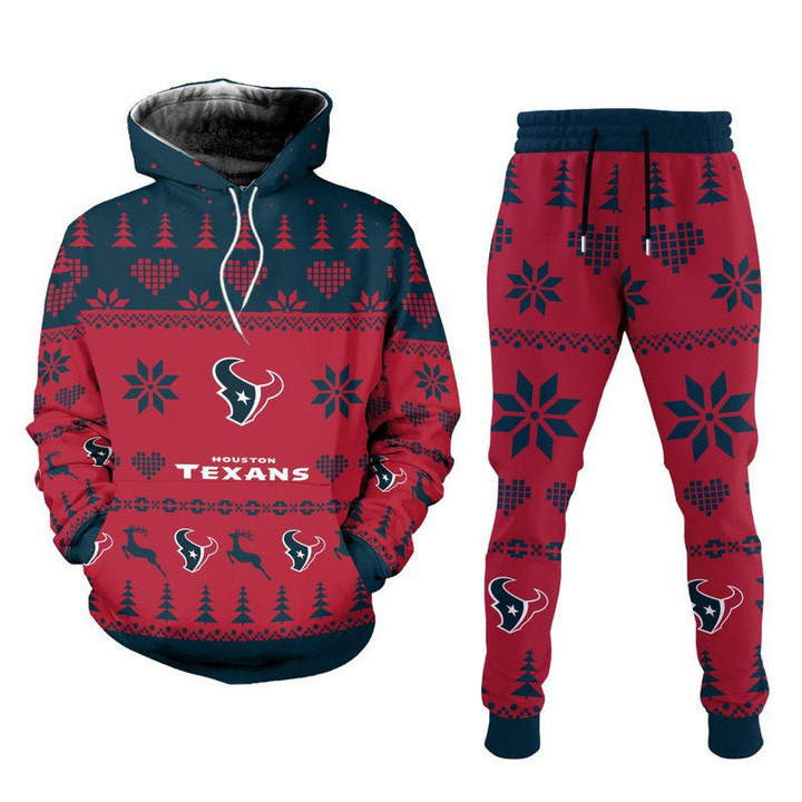 Houston Texans Christmas Patterns Hoodie and Joggers NEW059714