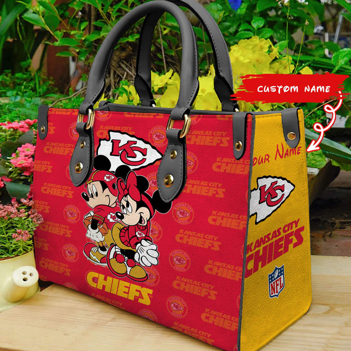 Kansas City Chiefs Personalized Leather Hand Bag BB95