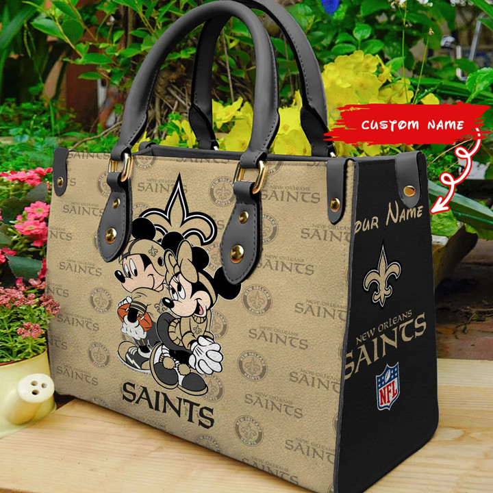 New Orleans Saints Personalized Leather Hand Bag BB102