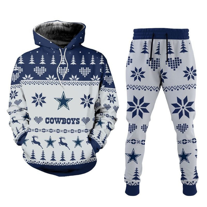 Dallas Cowboys Christmas Patterns Hoodie and Joggers NEW059701