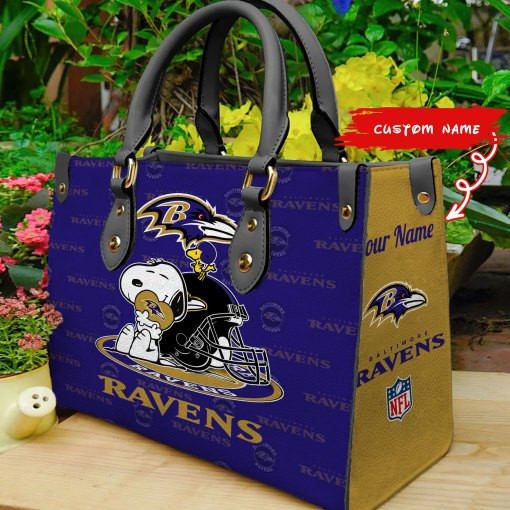 Baltimore Ravens Personalized Leather Hand Bag BB135