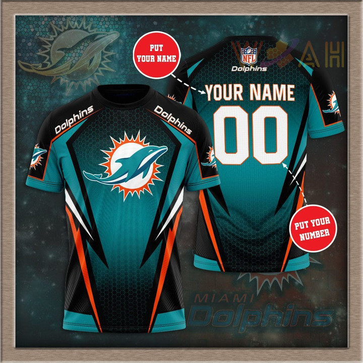 Miami Dolphins Personalized 3D T-shirt BG385