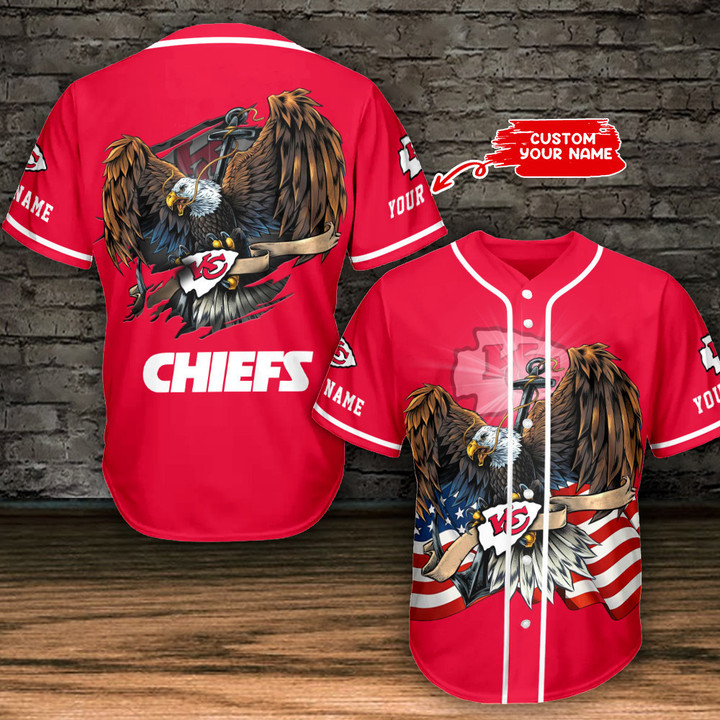 Kansas City Chiefs Personalized Baseball Jersey BG559