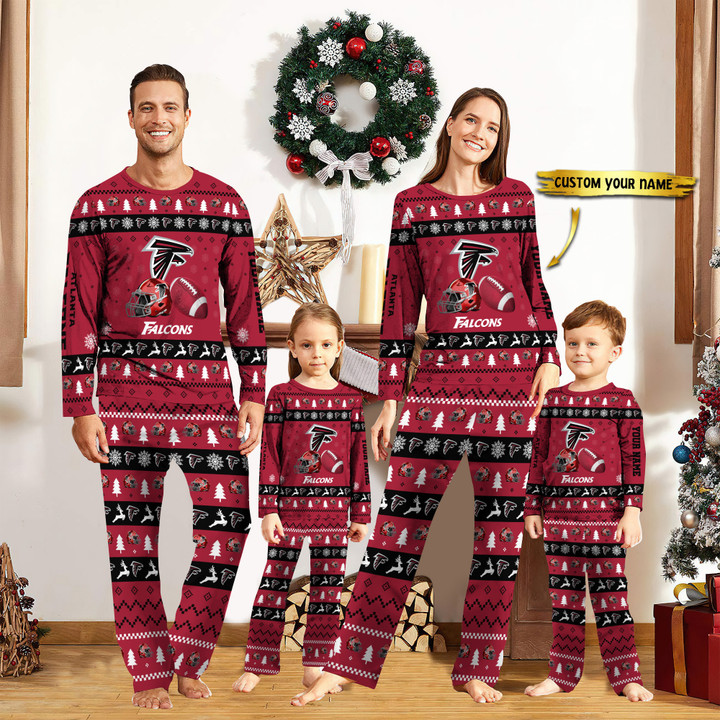 Atlanta Falcons Personalized Pajamas Set Christmas Gift For Family AZCPYZAM002