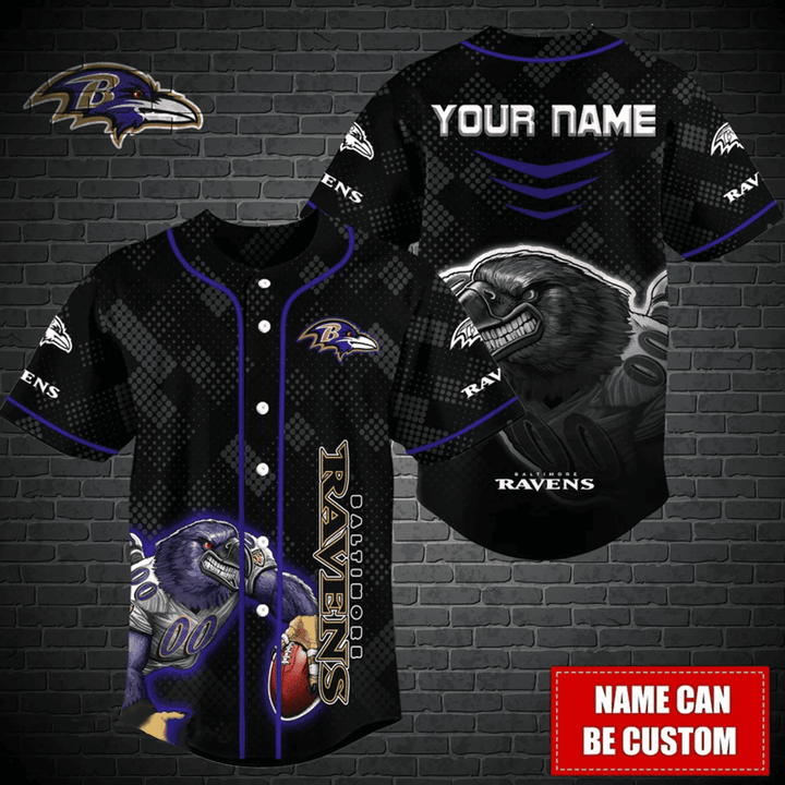 Baltimore Ravens Personalized Baseball Jersey BG350