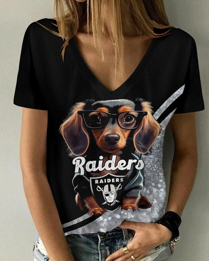 Las Vegas Raiders V-neck Women T-shirt BG820