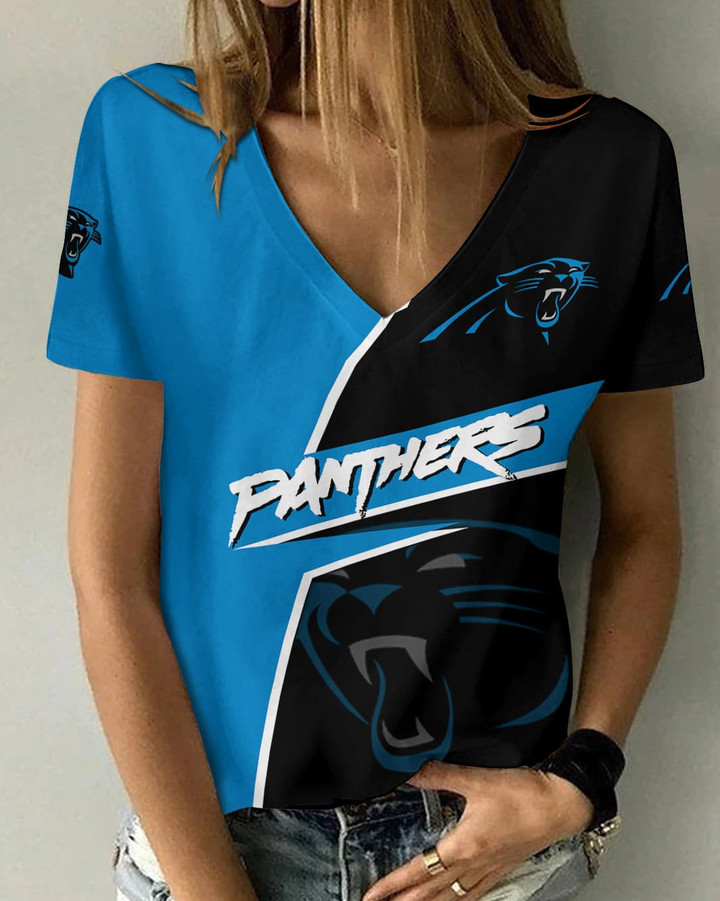 Carolina Panthers V-neck Women T-shirt BG803