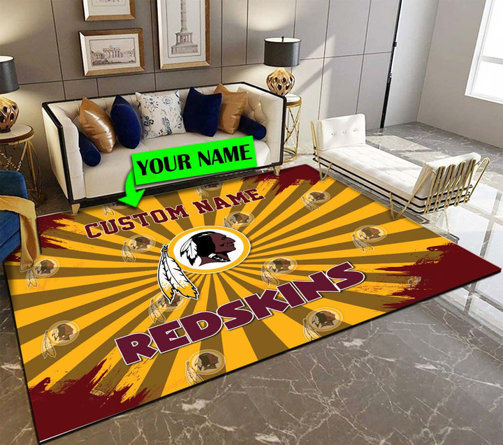 Washington Redskins Personalized Premium Rectangle Rug 72