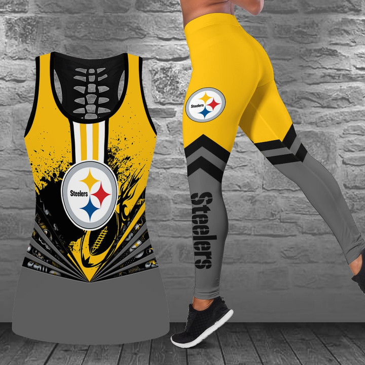 Pittsburgh Steelers Combo Tank Top And Leggings BG339