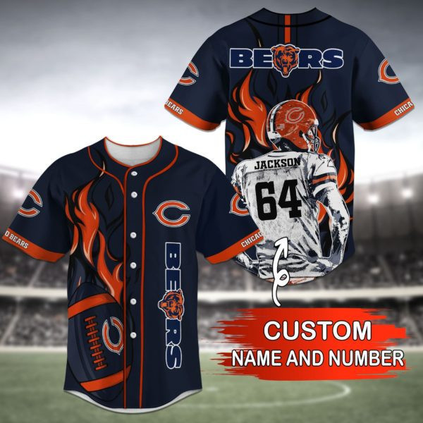Chicago Bears Personalized Baseball Jersey BG53