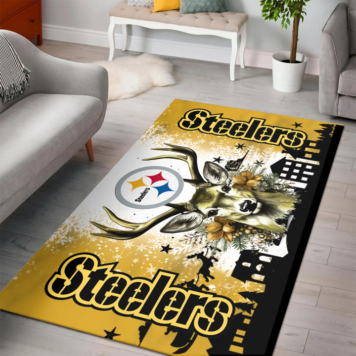 Pittsburgh Steelers Christmas Rectangle Rug BGRERUG119