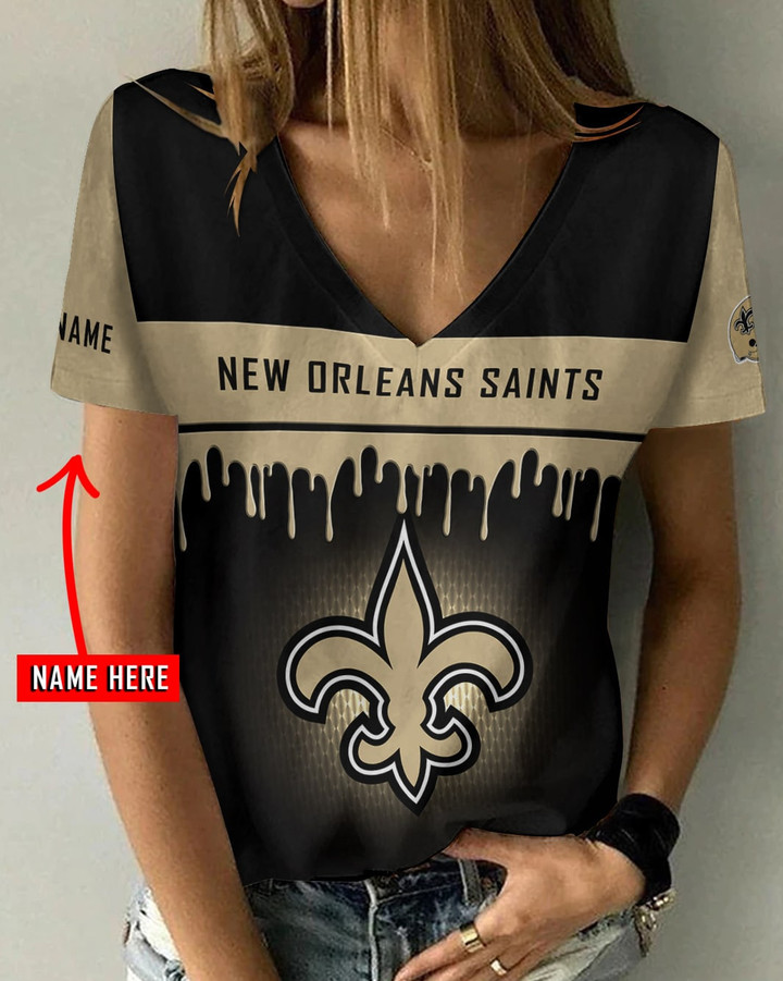 New Orleans Saints Personalized V-neck Women T-shirt BG968