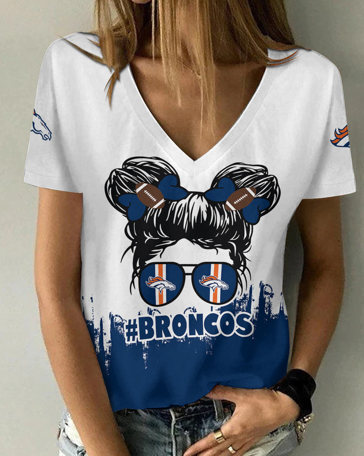 Denver Broncos Personalized Summer V-neck Women T-shirt BG232