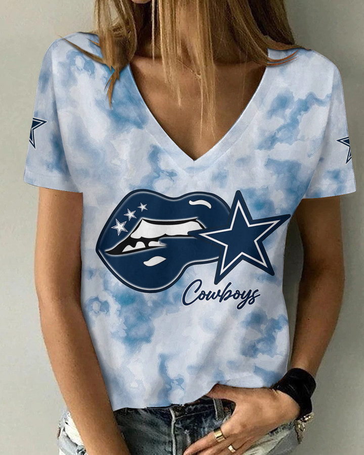 Dallas Cowboys V-neck Women T-shirt AGC100
