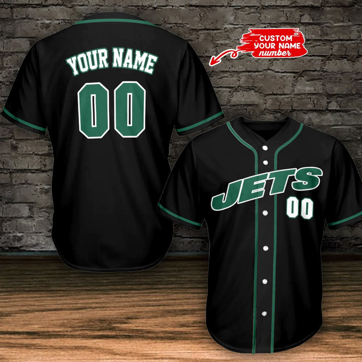 New York Jets Personalized Baseball Jersey BG779