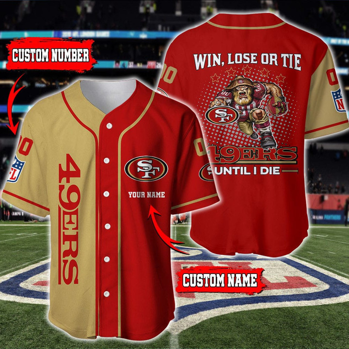 San Francisco 49ers Personalized Baseball Jersey BG589