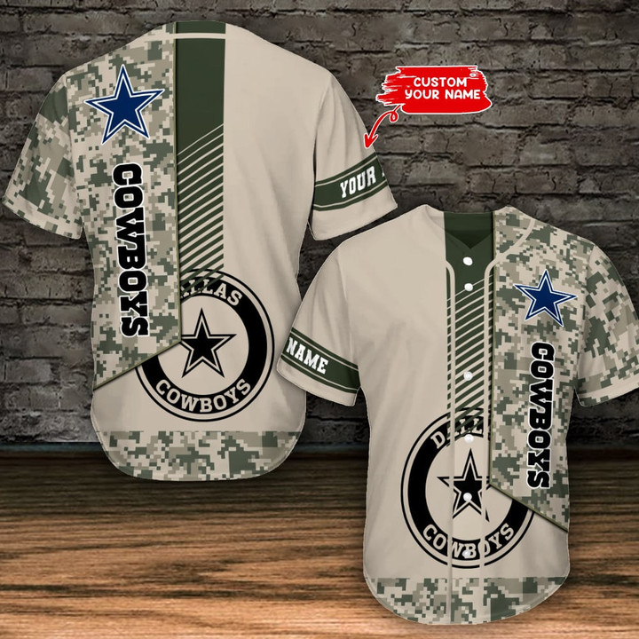 Dallas Cowboys Personalized Baseball Jersey AZC05