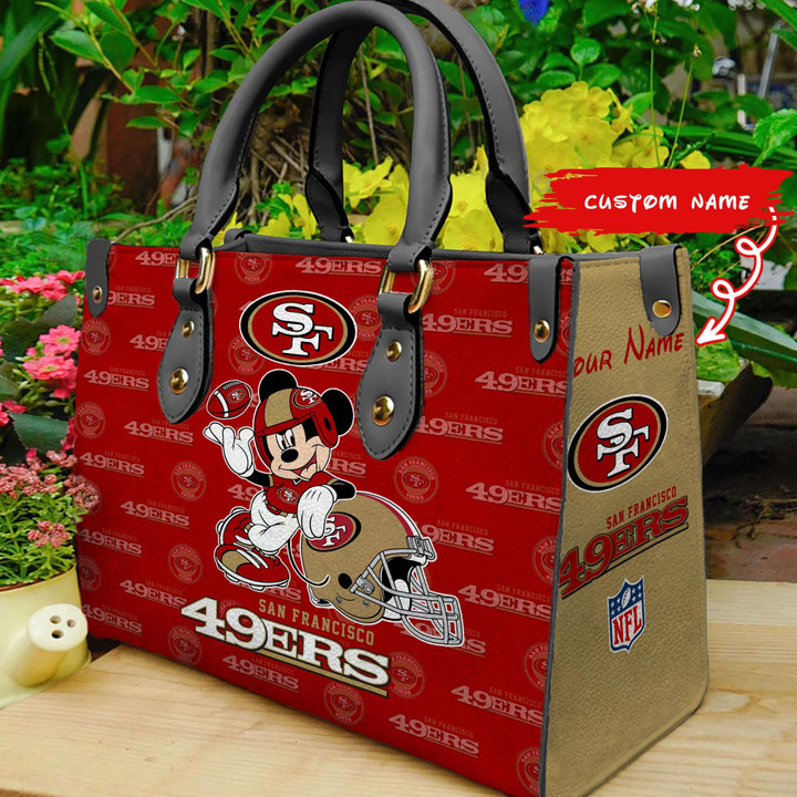 San Francisco 49ers Personalized Leather Hand Bag BB411