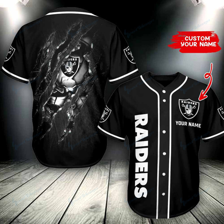Las Vegas Raiders Personalized Baseball Jersey BG310