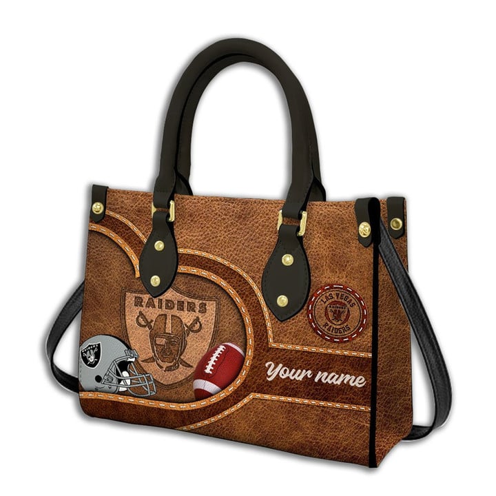 Las Vegas Raiders Personalized Leather Hand Bag BBLTHB616