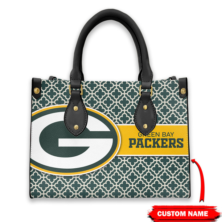 Green Bay Packers Personalized Leather Hand Bag BBLTHB454