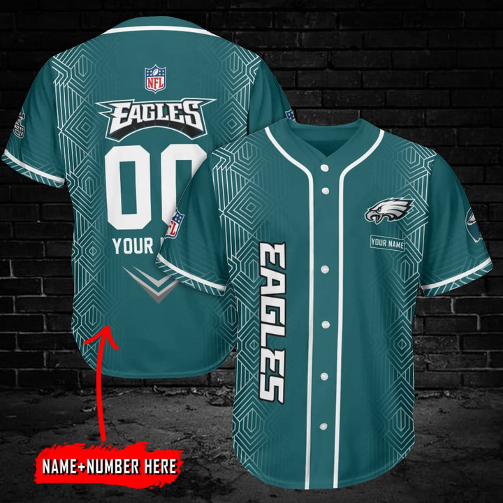 Philadelphia Eagles Personalized Baseball Jersey AZC45