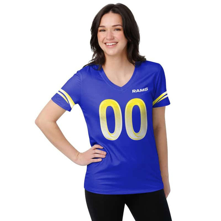 Los Angeles Rams Personalized V-neck Women T-shirt BG746