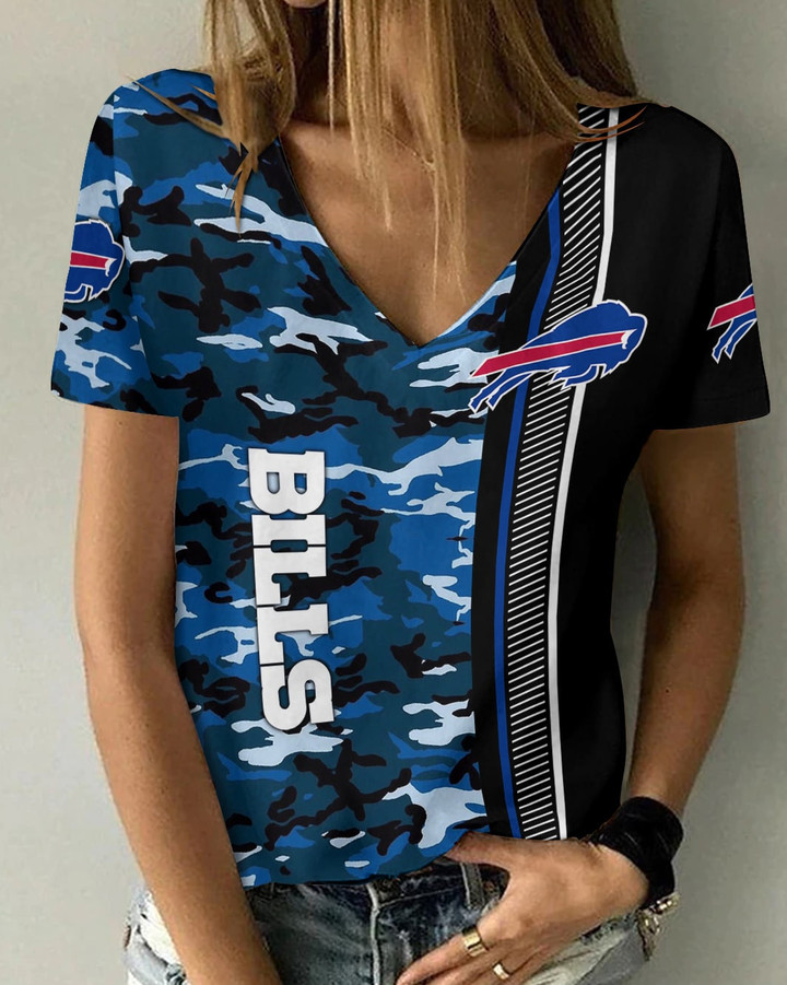 Buffalo Bills V-neck Women T-shirt BG868 - DESIGN-TREND
