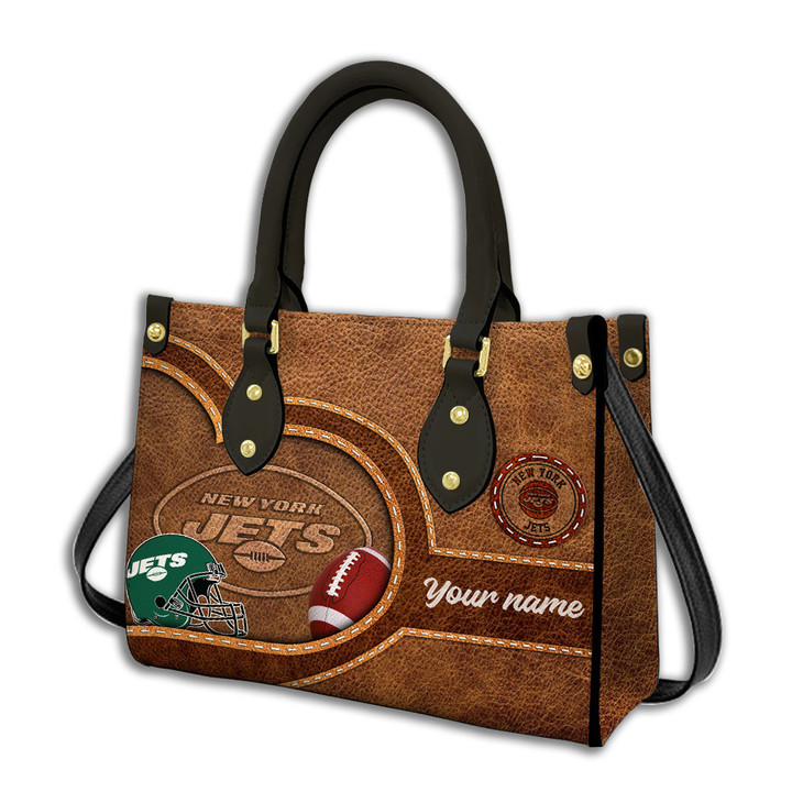 New York Jets Personalized Leather Hand Bag BBLTHB624