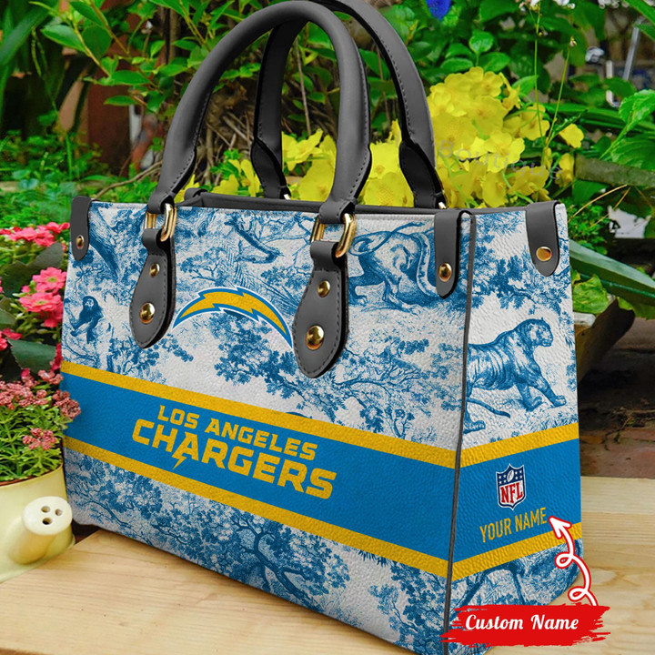 Los Angeles Chargers Personalized Leather Hand Bag BB311