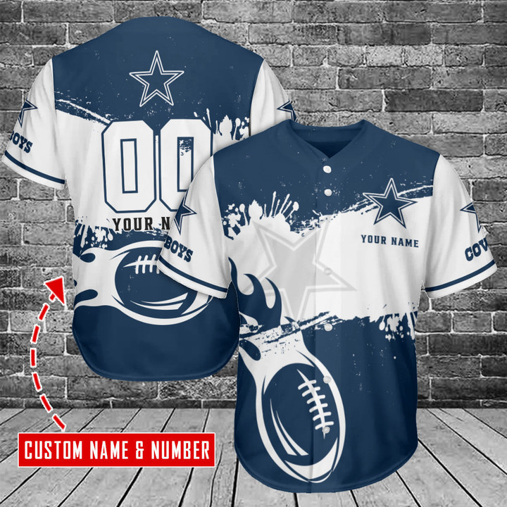 Dallas Cowboys Personalized Baseball Jersey BG101