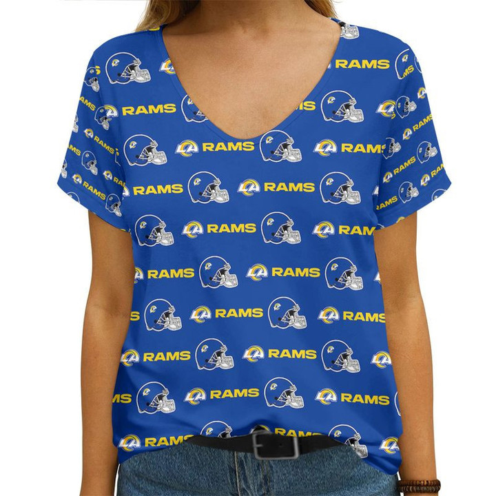 Los Angeles Rams V-neck Women T-shirt NEW032522