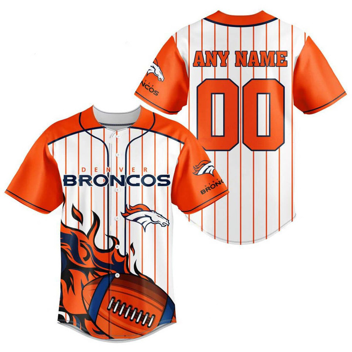 Denver Broncos Personalized Baseball Jersey BG737