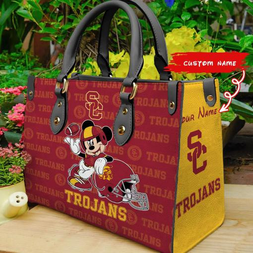 USC Trojans Mickey Women Leather Hand Bag