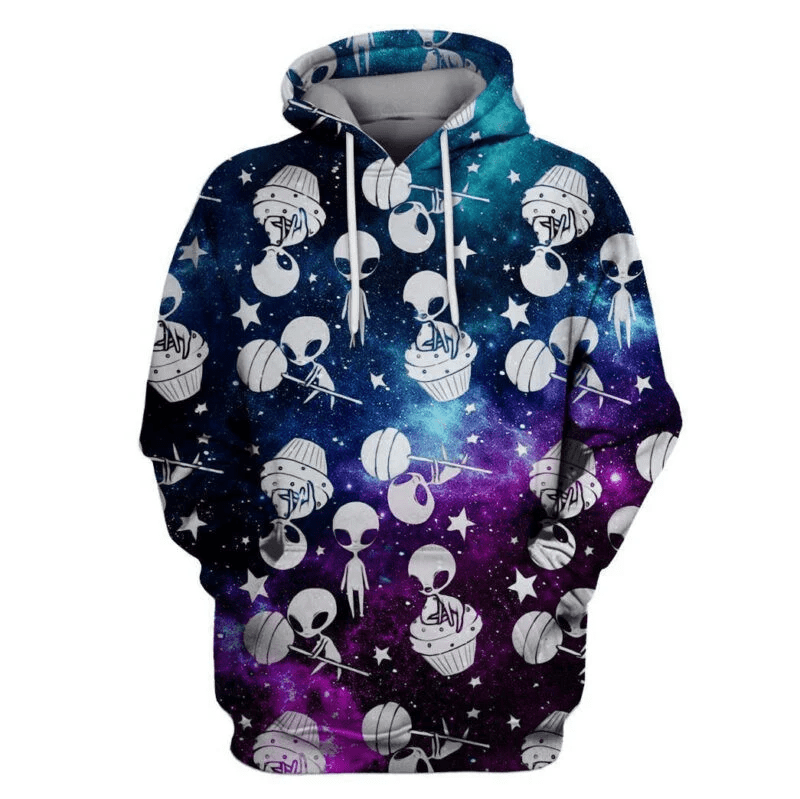 Alien Hoodie Alien Cupcake Candy Pattern 3d Hoodie Zip Hoodie - DESIGN ...