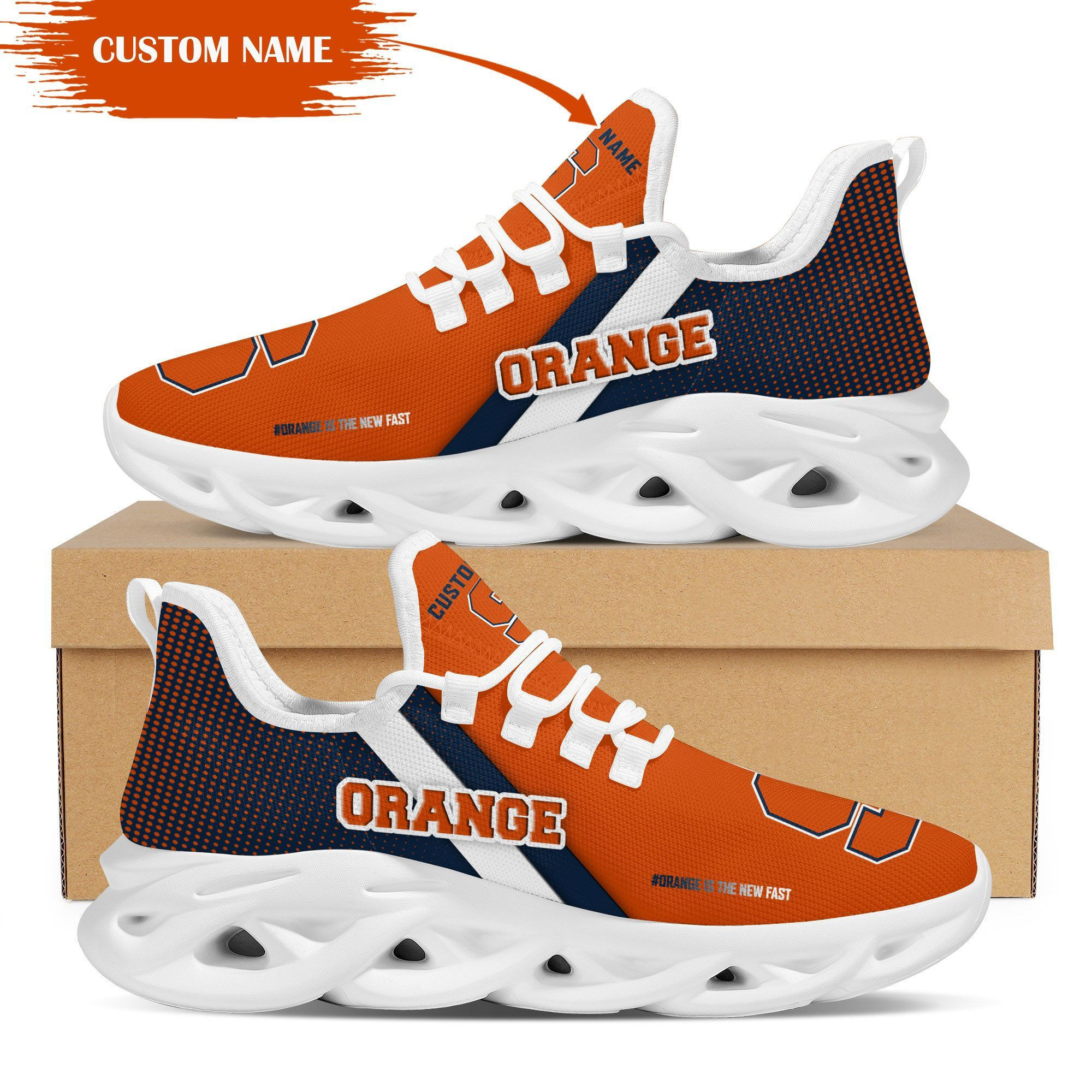 Syracuse Orange Custom Personalized Max Soul Sneakers Running Sports S ...