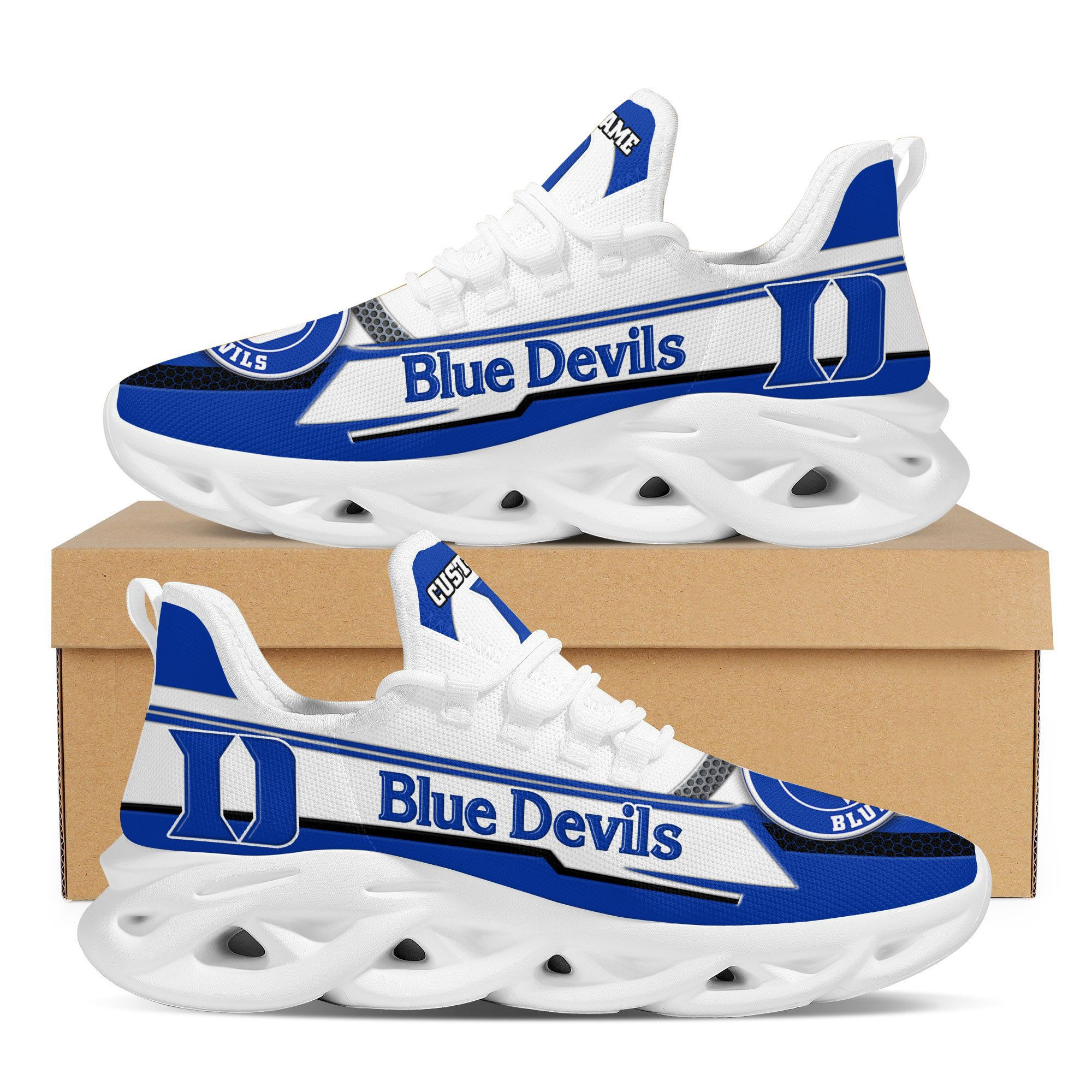 Duke Blue Devils Football Team Symbol Geometric Pattern Custom Name Pe ...