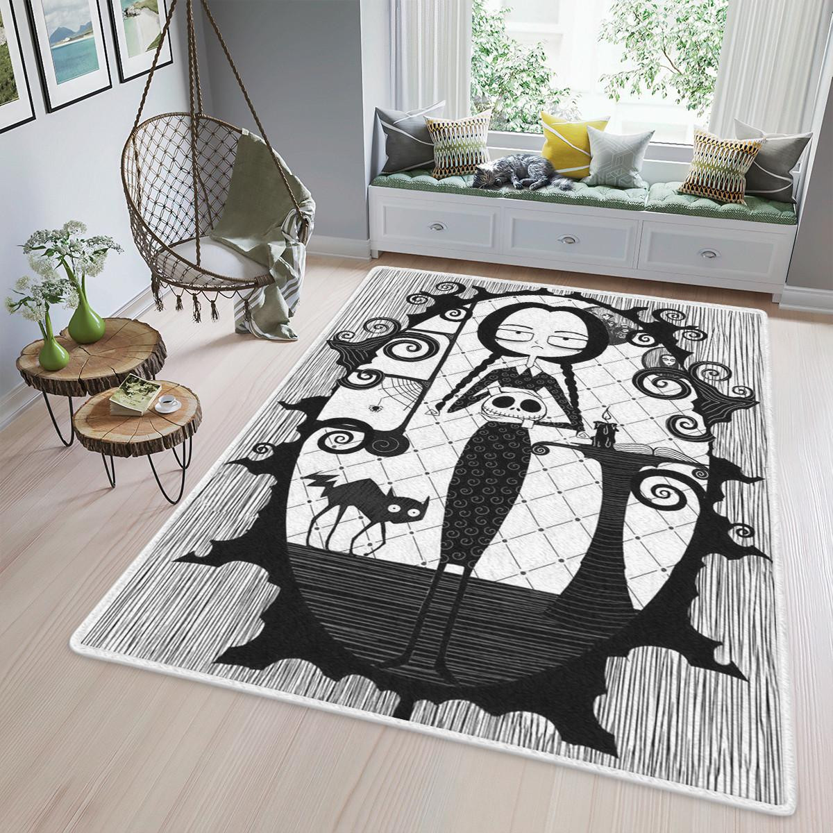 Wednesday Rug Merlina Addams Wednesday Addams Cartoon Gift Lover Area Rug Living Roo ...