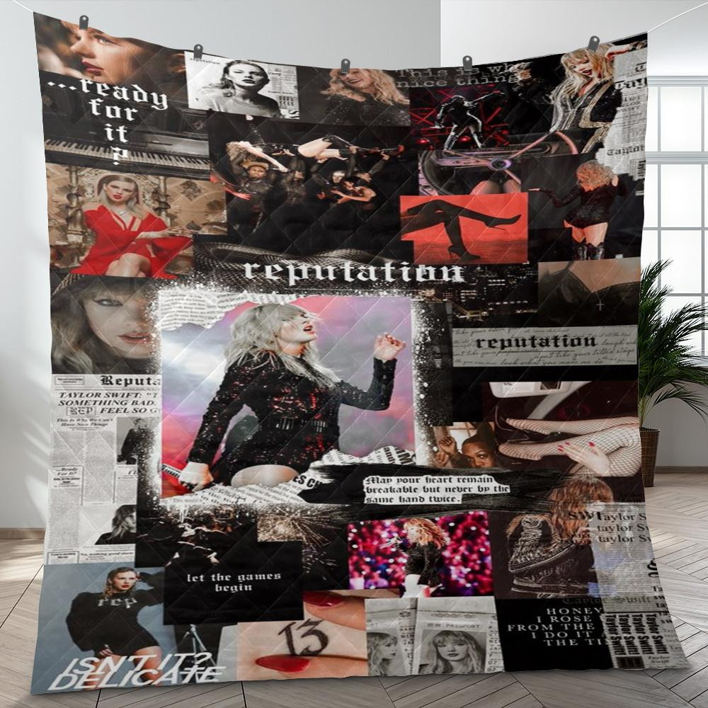 Taylor Swift Fan Gift, Taylor Swift Reputation Quilt Blanket - DESIGN-TREND