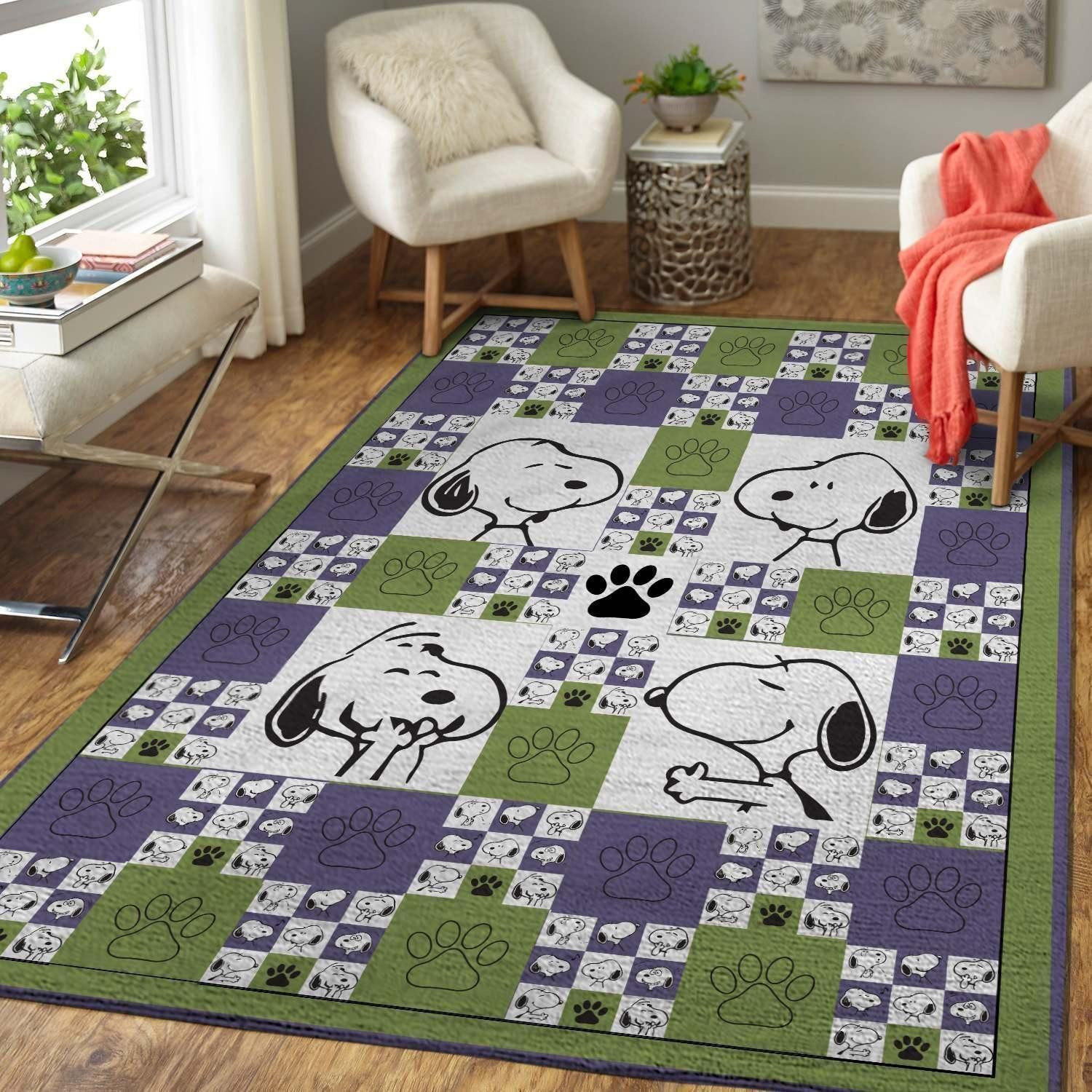 Snoozer Rug Snoopy The Peanuts Area Rug Living Room, Funny Snoopy Rug Home Decor F ...