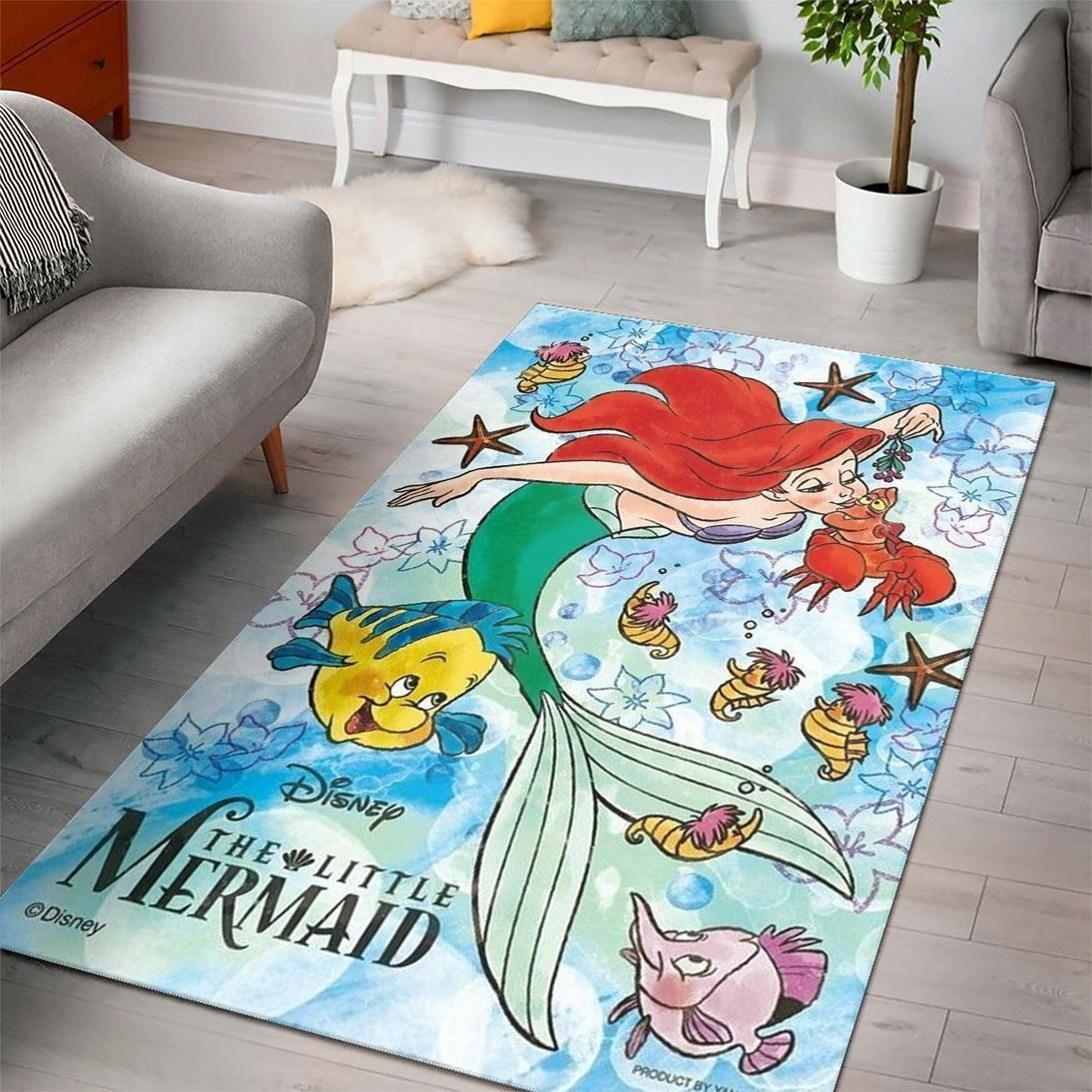 Ariel Disney Princess Characters Movies Area Living And Bed Room Rug G ...