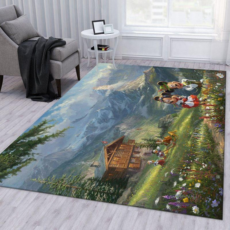 Mickey Couple Disney Wonderful Land Area Rug Living Room Rug Home Deco ...