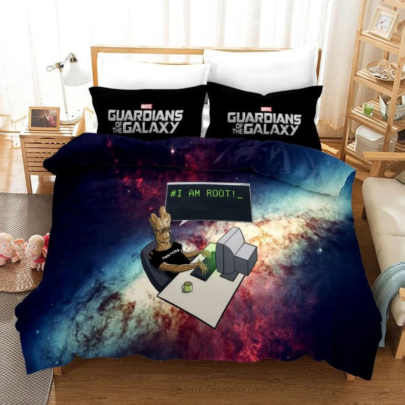 Groot Beding Over Marvel Guardians Of The Galaxy Groot 9 Duvet Quilt Bedding Set - DESIGN ...