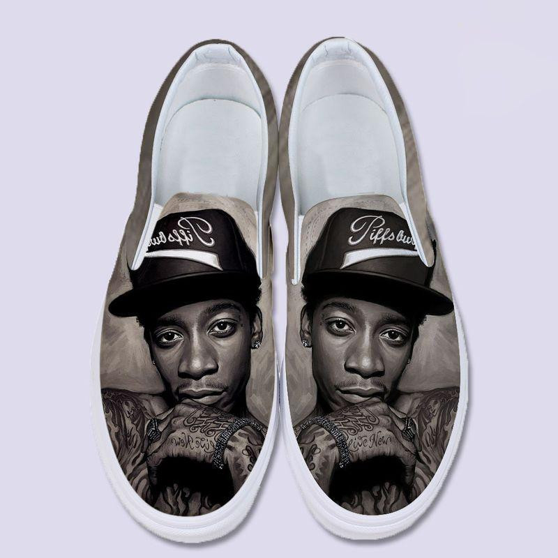 Wiz Khalifa Rapper Art Sneaker Design Gift For Fans Custom Shoes Slip ...