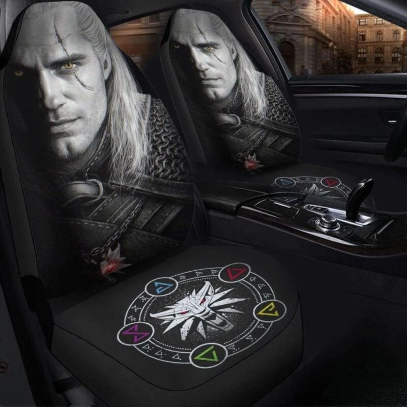 The Witcher Henry Carvill Face Dark Car Seat Covers - DESIGN-TREND