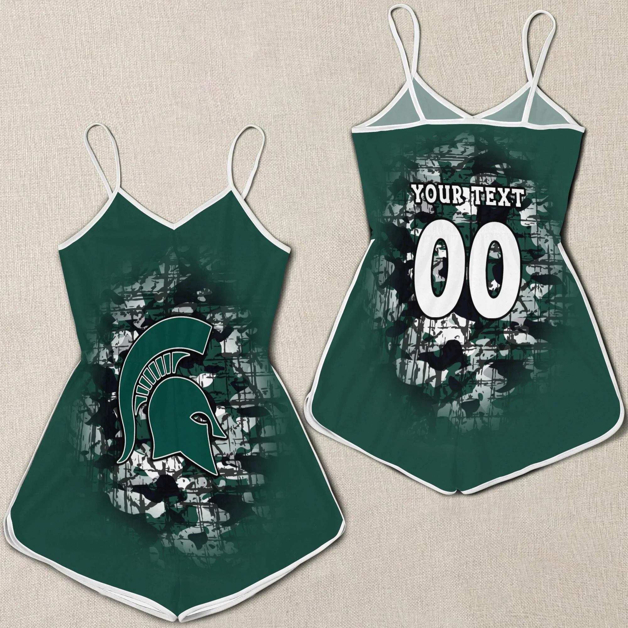 Michigan State Spartans Romper Jumpsuit 3D Printed Camouflage Vintage ...